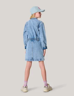 Washed Denim Jurk Blauw
