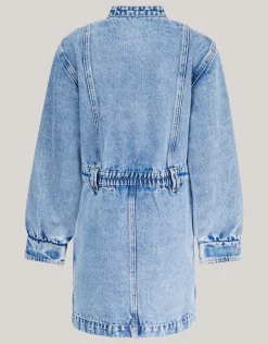 Washed Denim Jurk Blauw