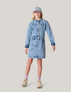 Washed Denim Jurk Blauw