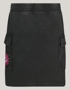 Washed Denim Rok Donkergrijs