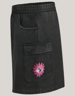 Washed Denim Rok Donkergrijs