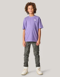 Washed Logo T-shirt Paars