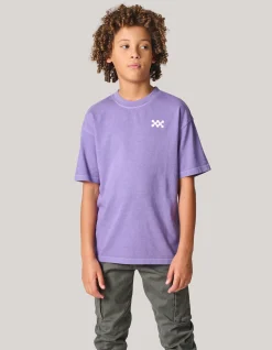 Washed Logo T-shirt Paars