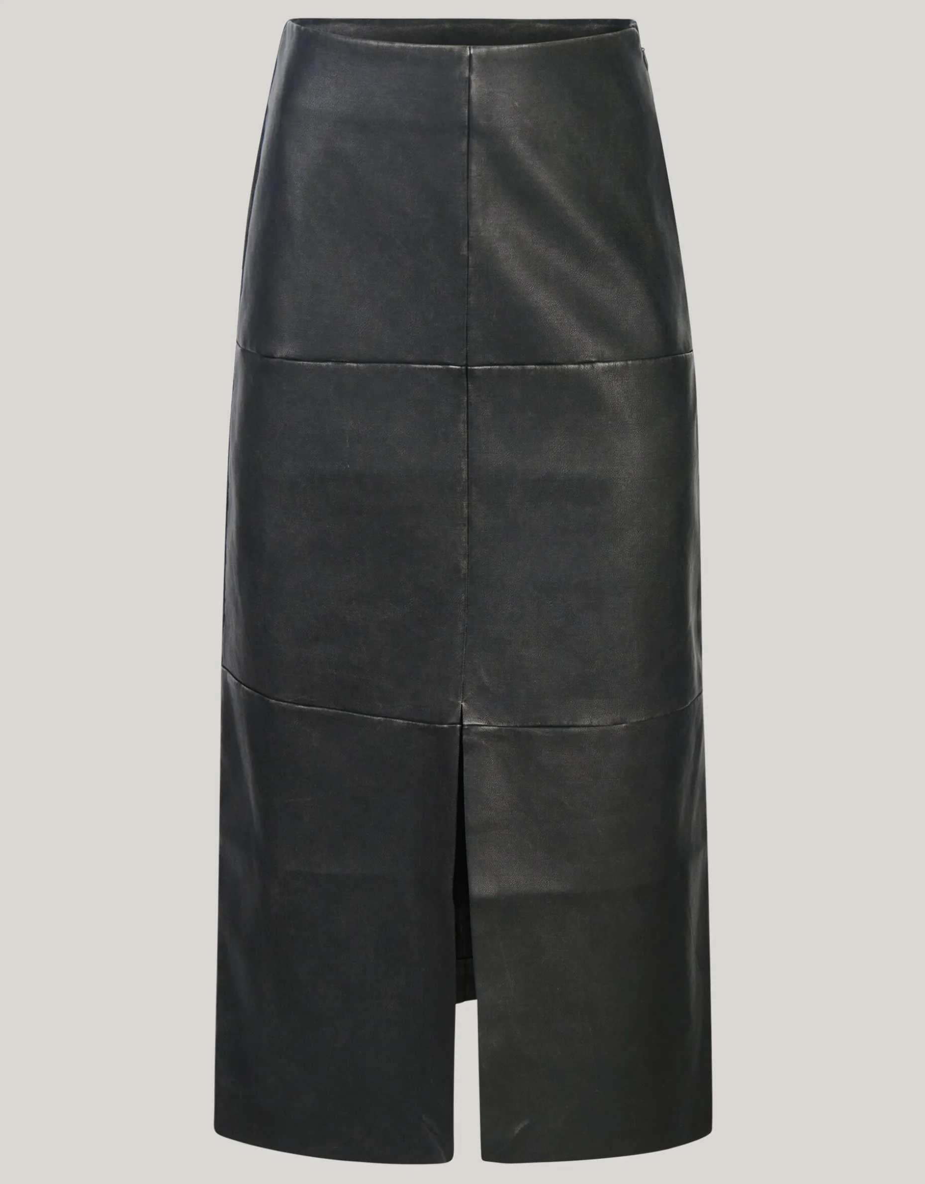 Washed Midi Rok Donkergrijs