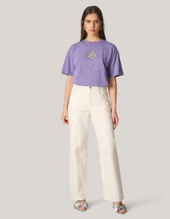 Washed Shoeby Logo T-shirt Paars