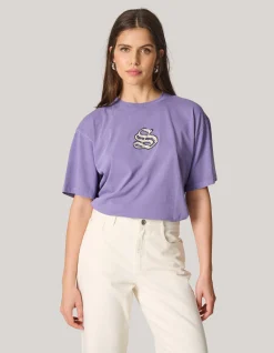 Washed Shoeby Logo T-shirt Paars