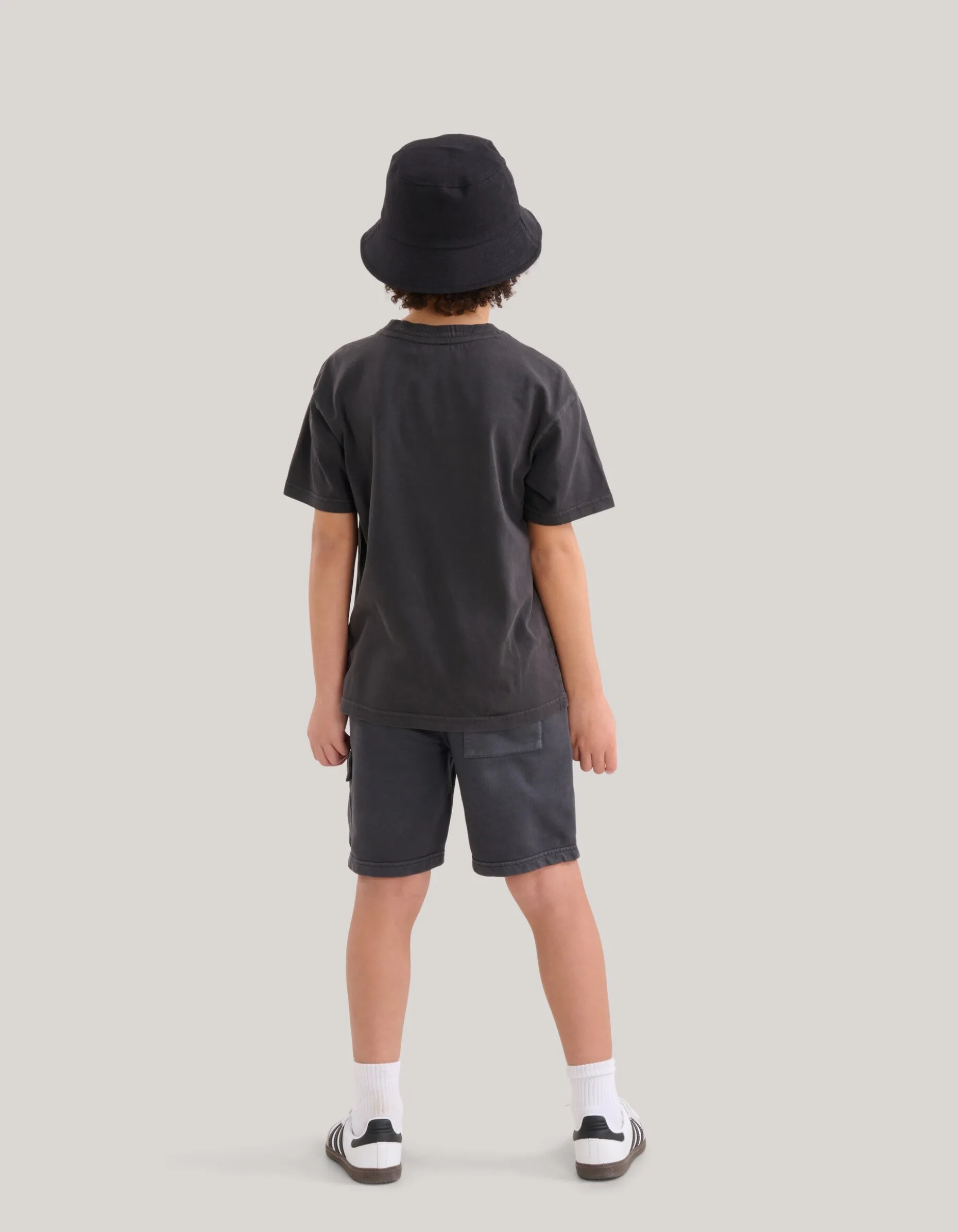 Washed Short Donkergrijs