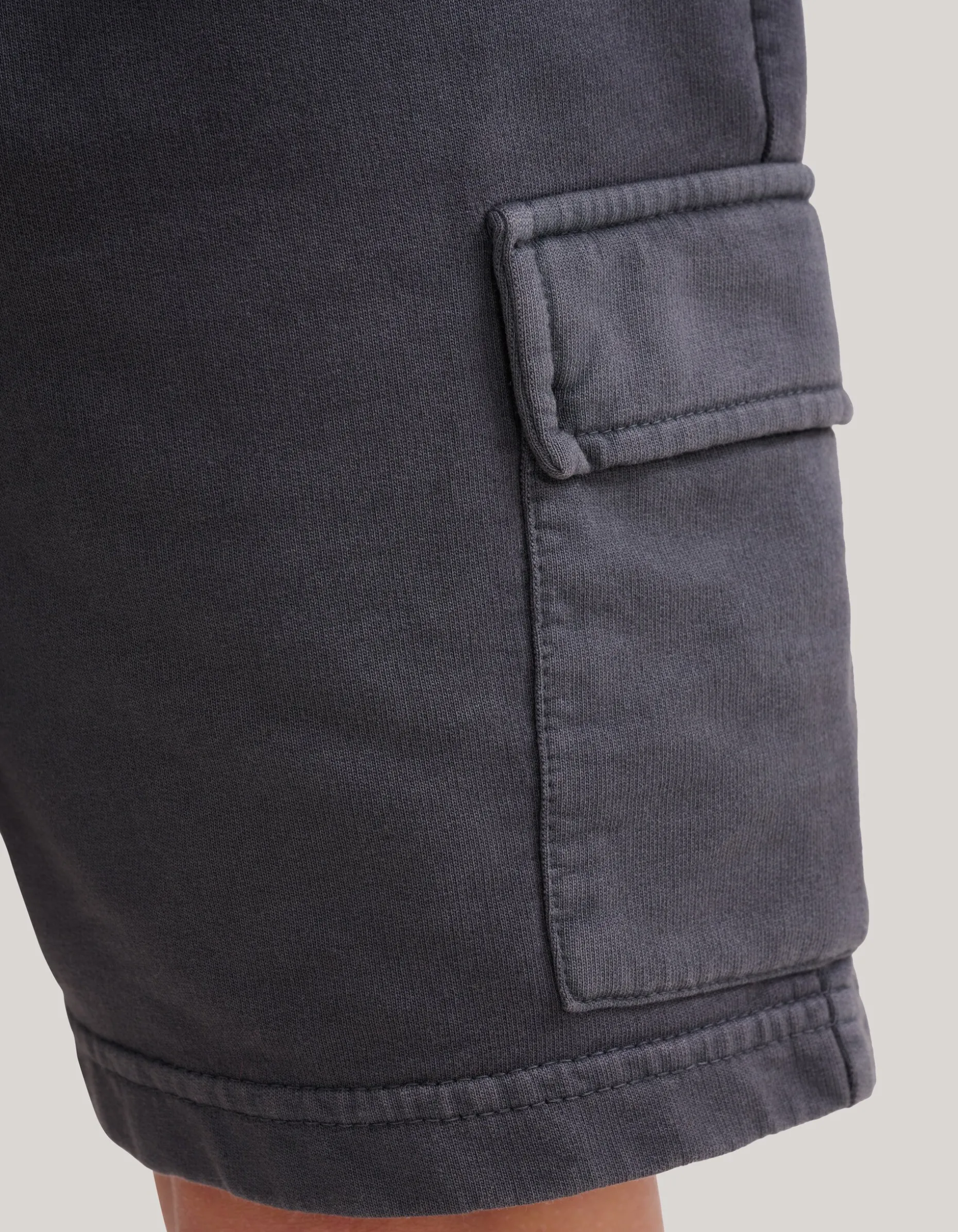 Washed Short Donkergrijs