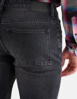 Washed Straight Fit Jeans Zwart L34