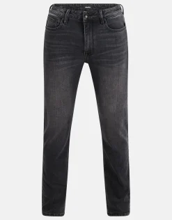 Washed Straight Fit Jeans Zwart L34