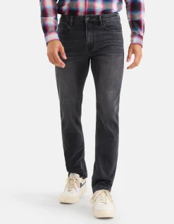 Washed Straight Fit Jeans Zwart L34