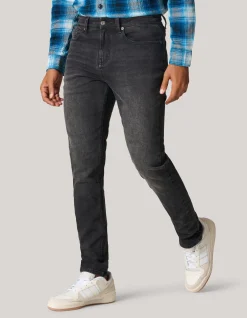 Washed Tapered Fit Jeans Zwart L32