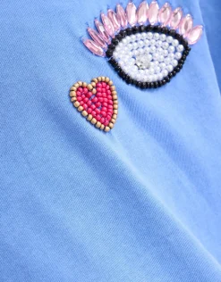 Washed T-shirt Blauw