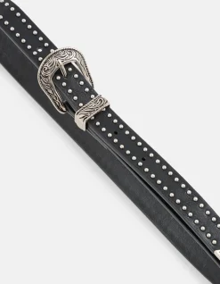 Western Studs Riem Zwart