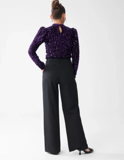 Wide Leg Broek Zwart