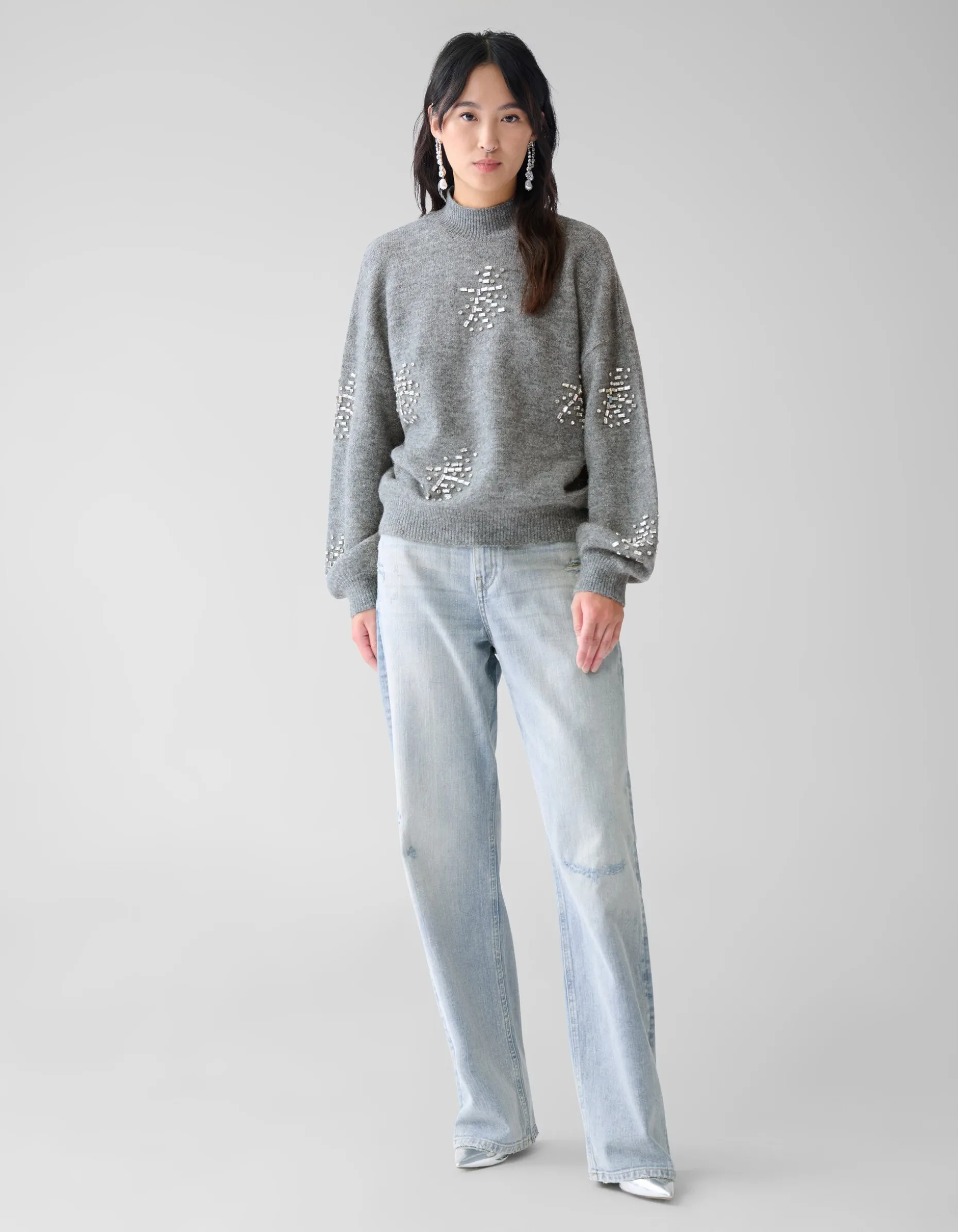 Wide Leg Fit Jeans Bleached By Fred