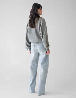 Wide Leg Fit Jeans Bleached By Fred