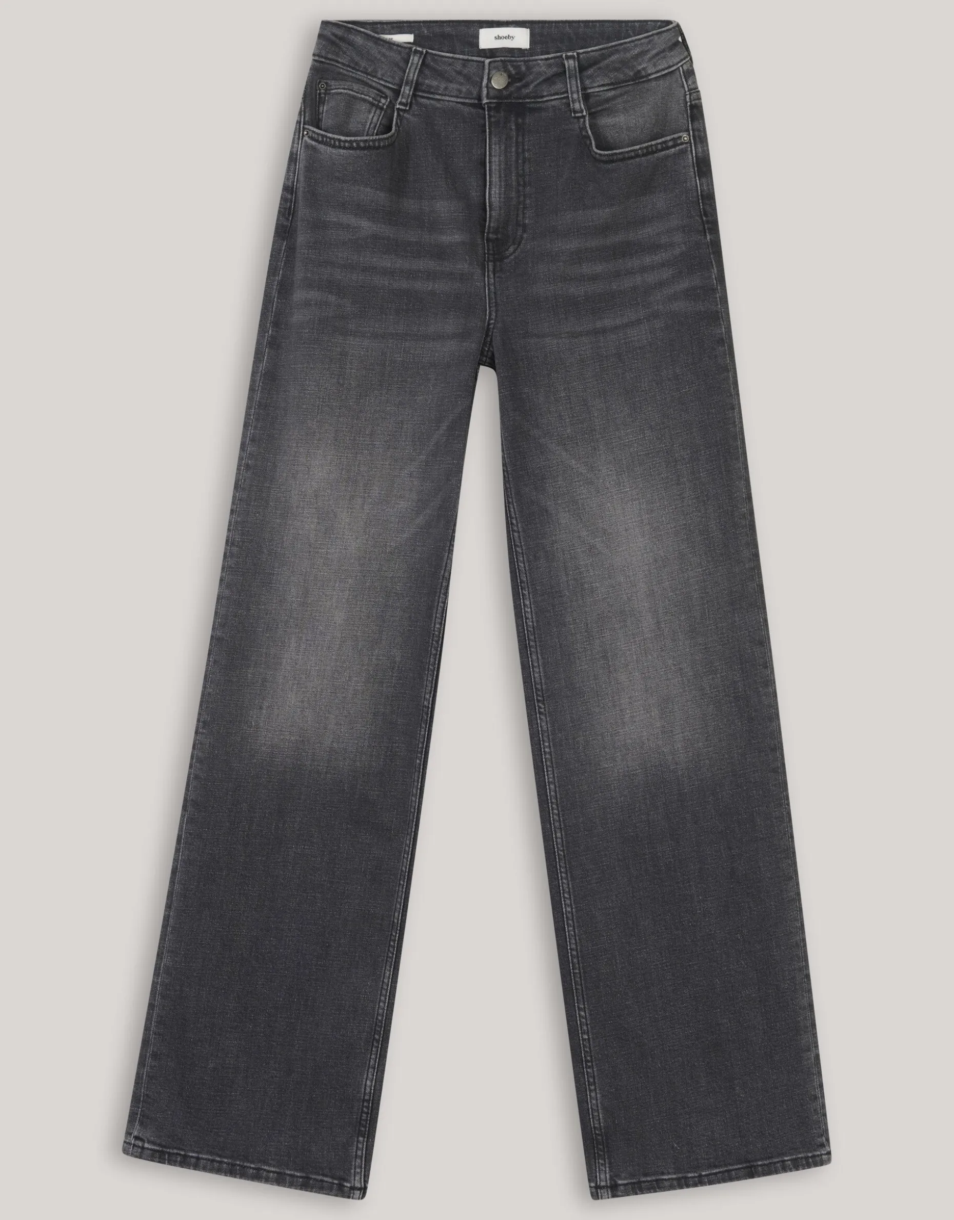 Wide Leg Fit Jeans Donkergrijs