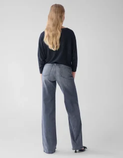 Wide Leg Fit Jeans Extra Long Donkergrijs