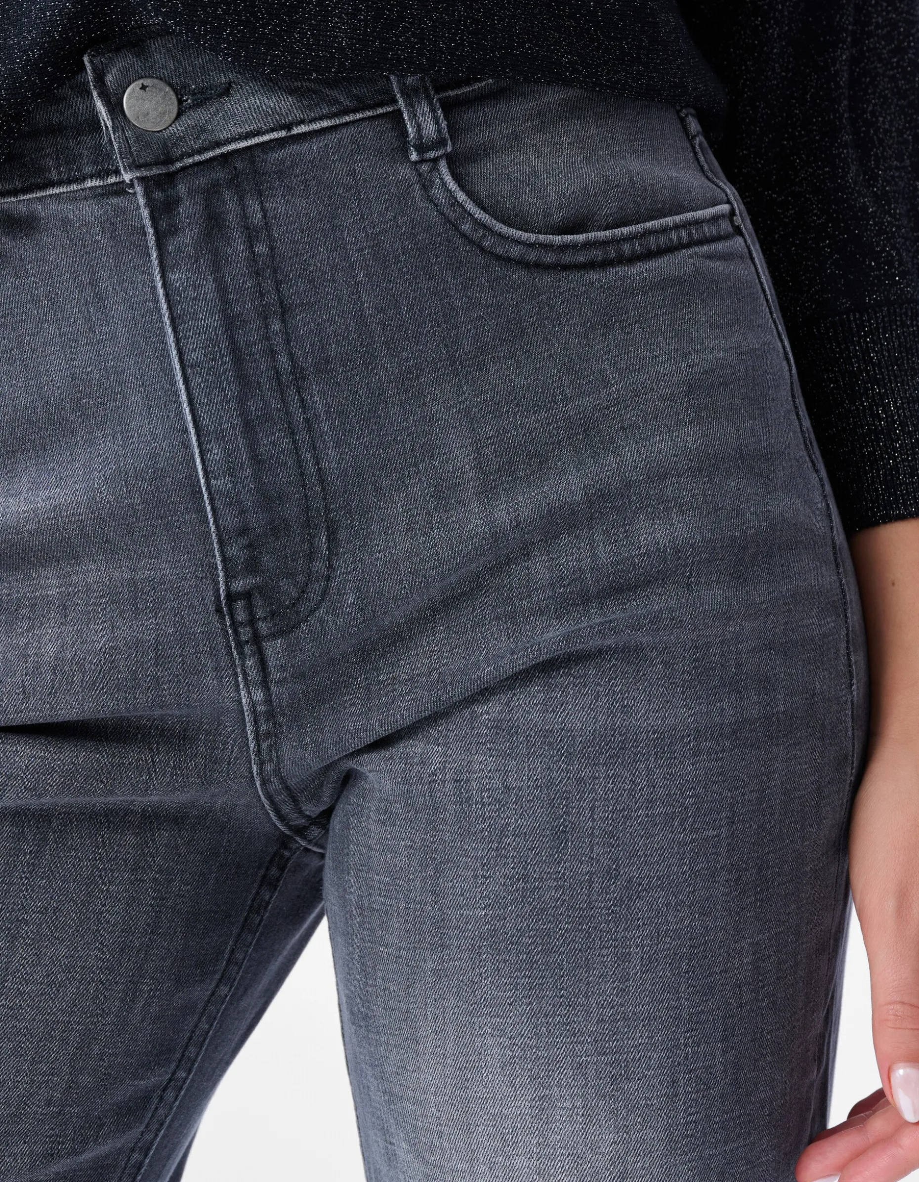 Wide Leg Fit Jeans Extra Long Donkergrijs