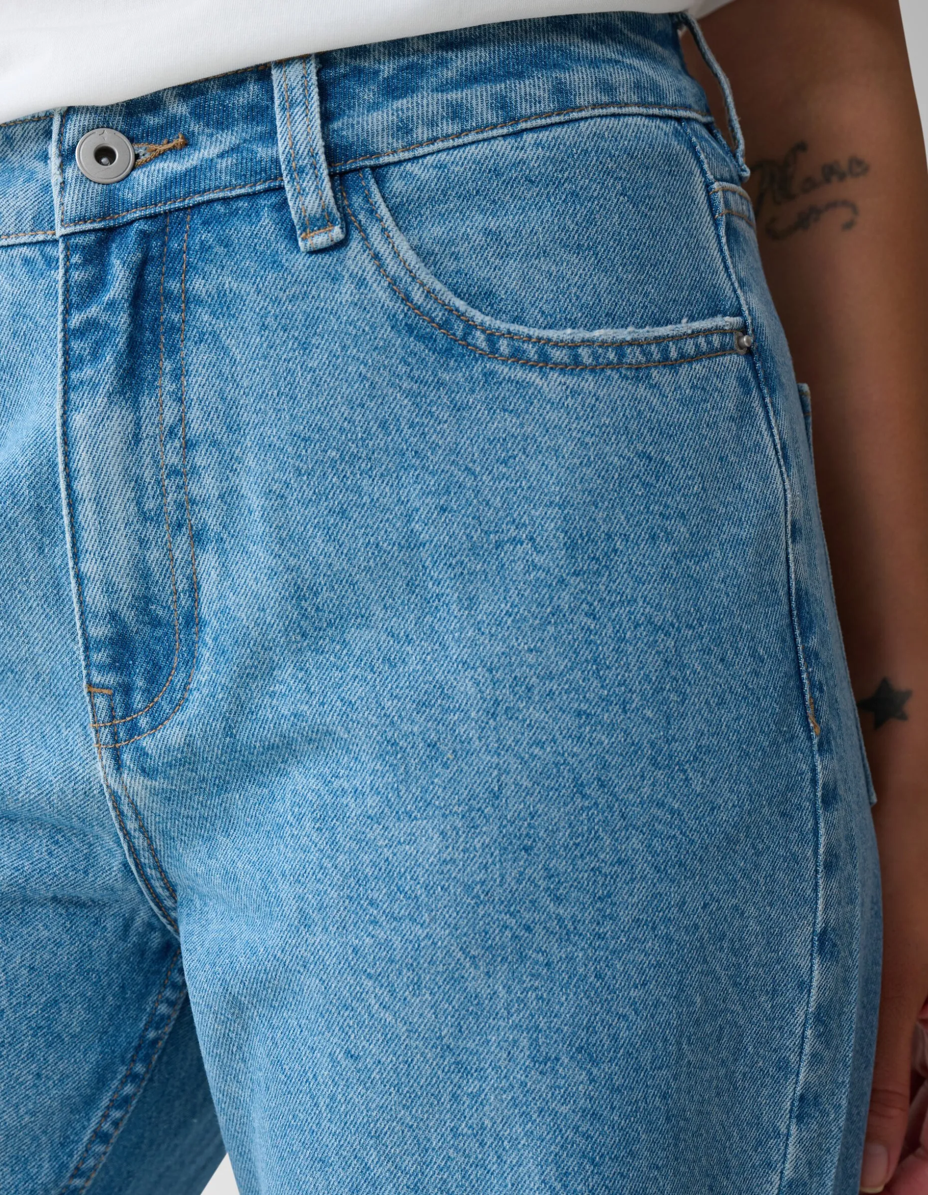 Wide Leg Fit Jeans Mediumstone