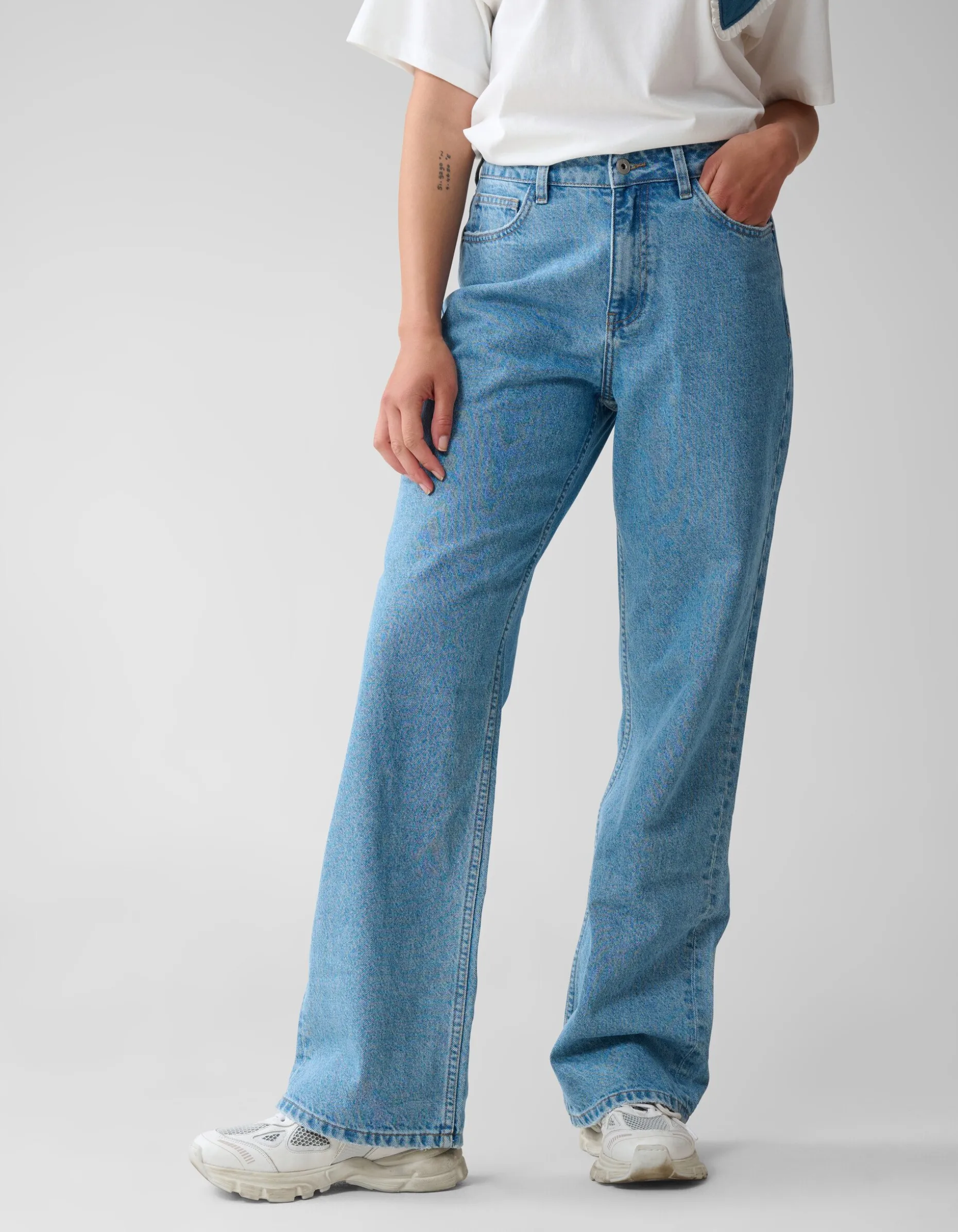 Wide Leg Fit Jeans Mediumstone
