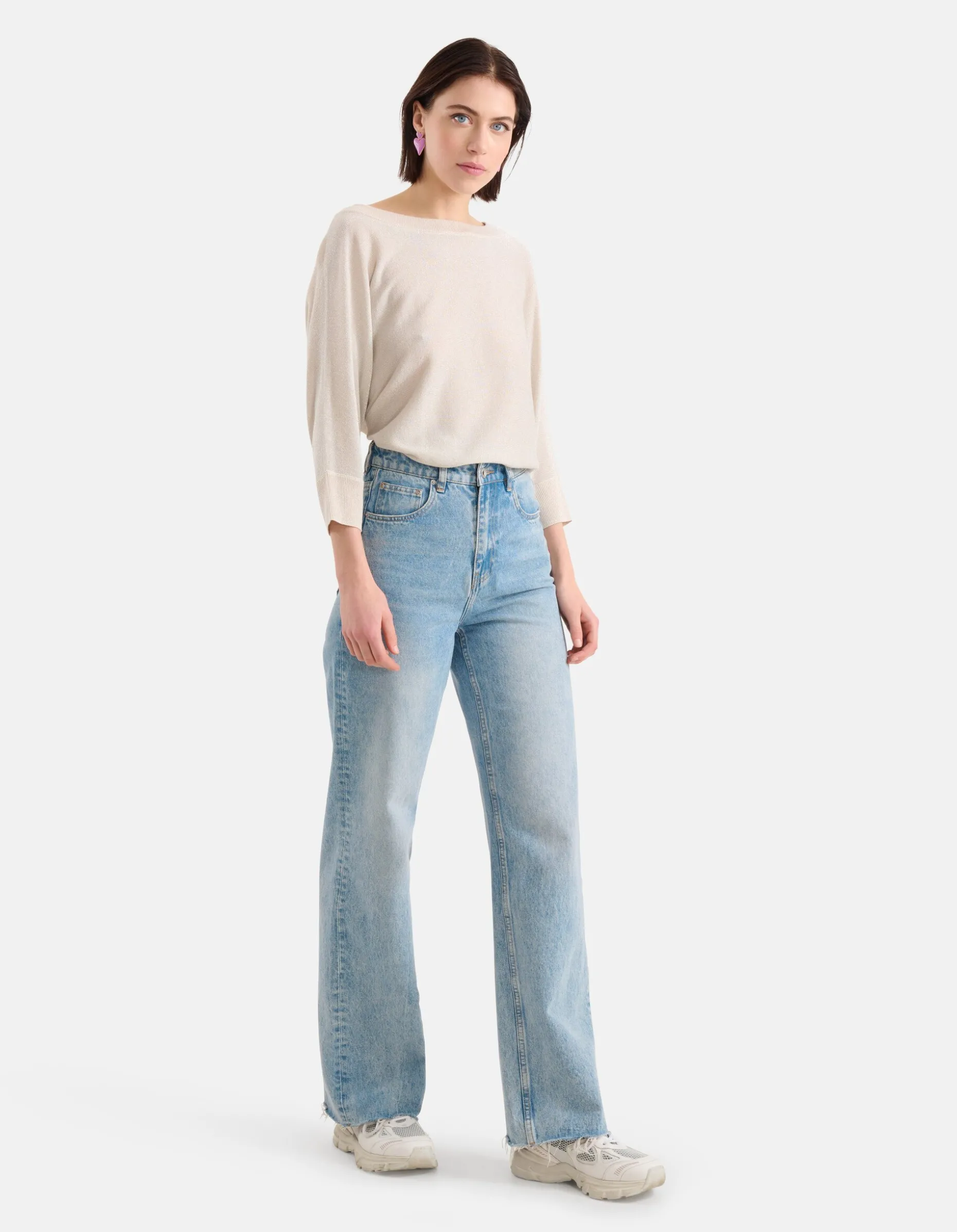 Wide Leg Jeans Bleached