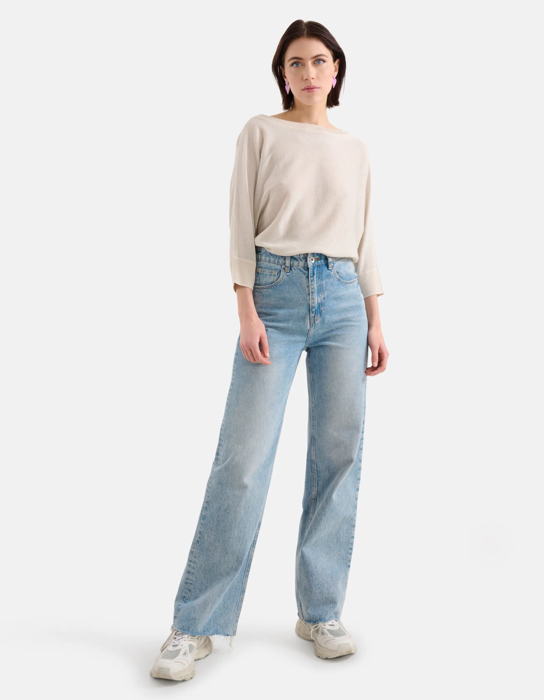 Wide Leg Jeans Bleached