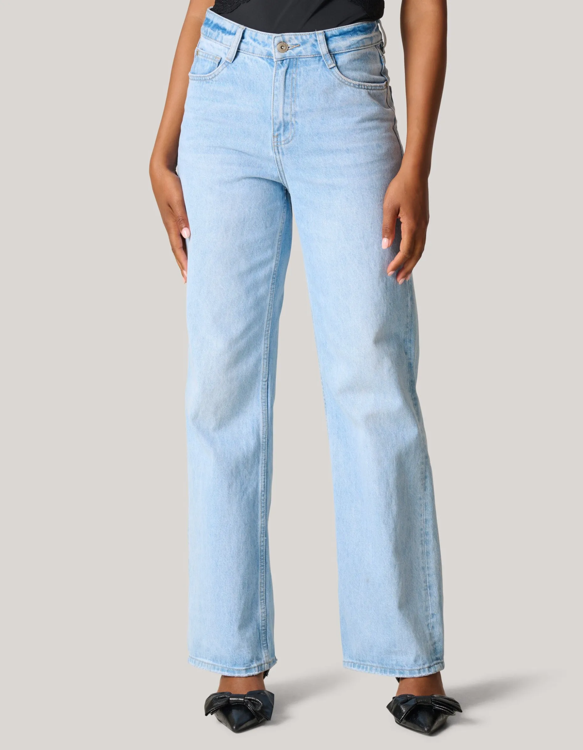 Wide Leg Jeans Bleached