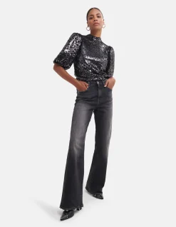 Wide Leg Jeans Donkergrijs By Fred