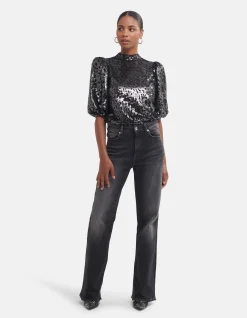 Wide Leg Jeans Donkergrijs By Fred