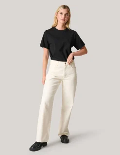 Wide Leg Jeans Gebroken Wit