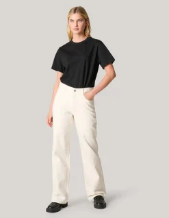 Wide Leg Jeans Gebroken Wit