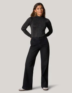 Wide Leg Jeans Zwart