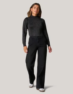 Wide Leg Jeans Zwart