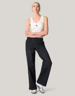 Wide Leg Jeans Zwart