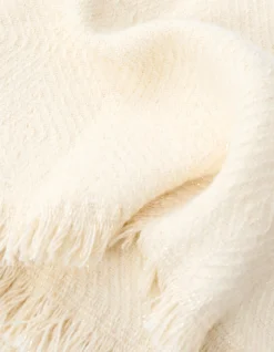 Zigzag Lurex Sjaal Beige