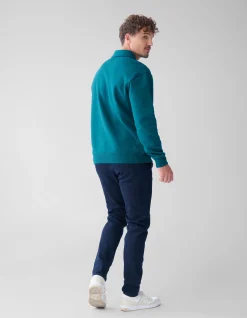 Zipper Badge Sweater Donkergroen