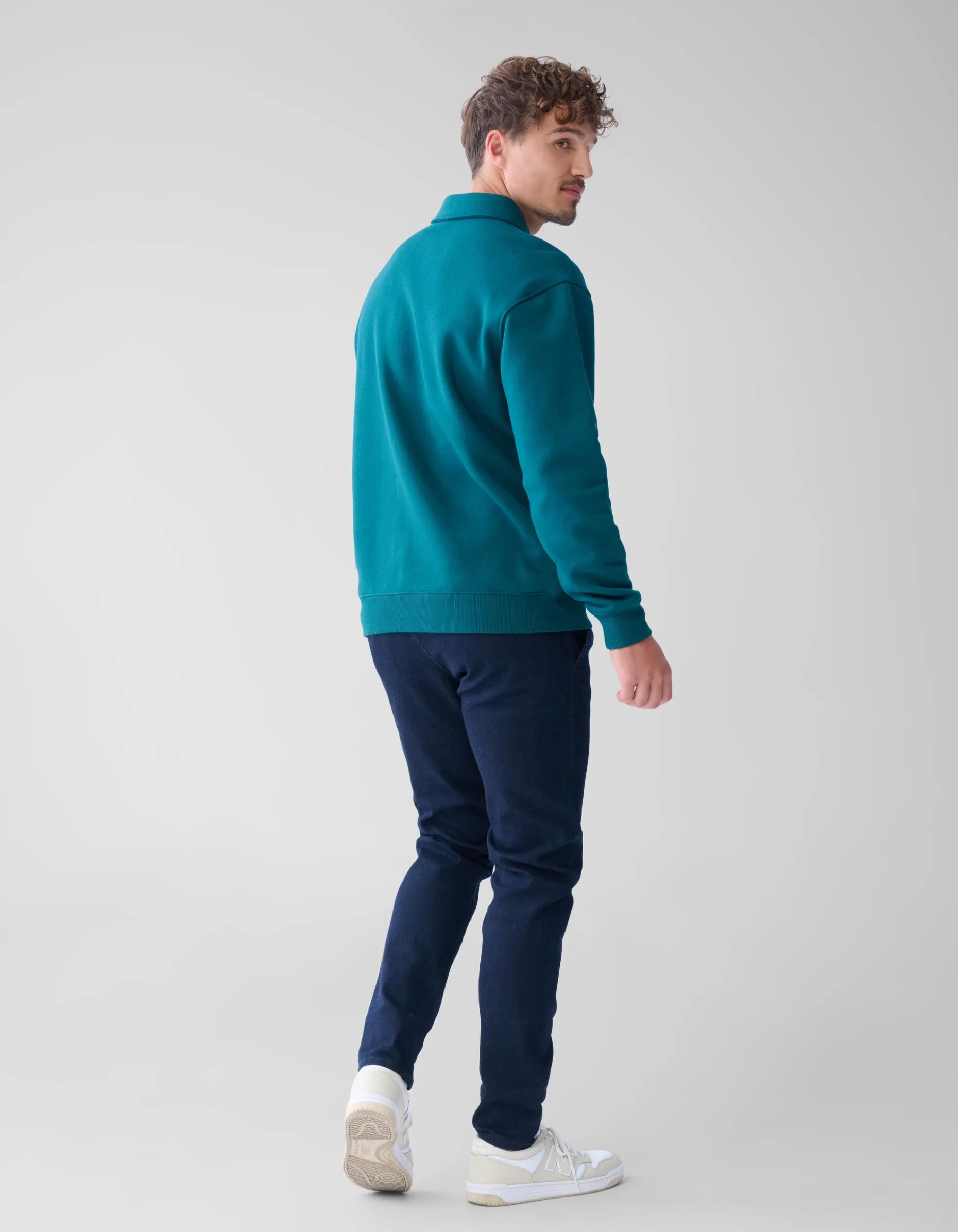 Zipper Badge Sweater Donkergroen