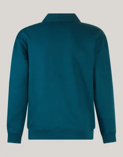 Zipper Badge Sweater Donkergroen