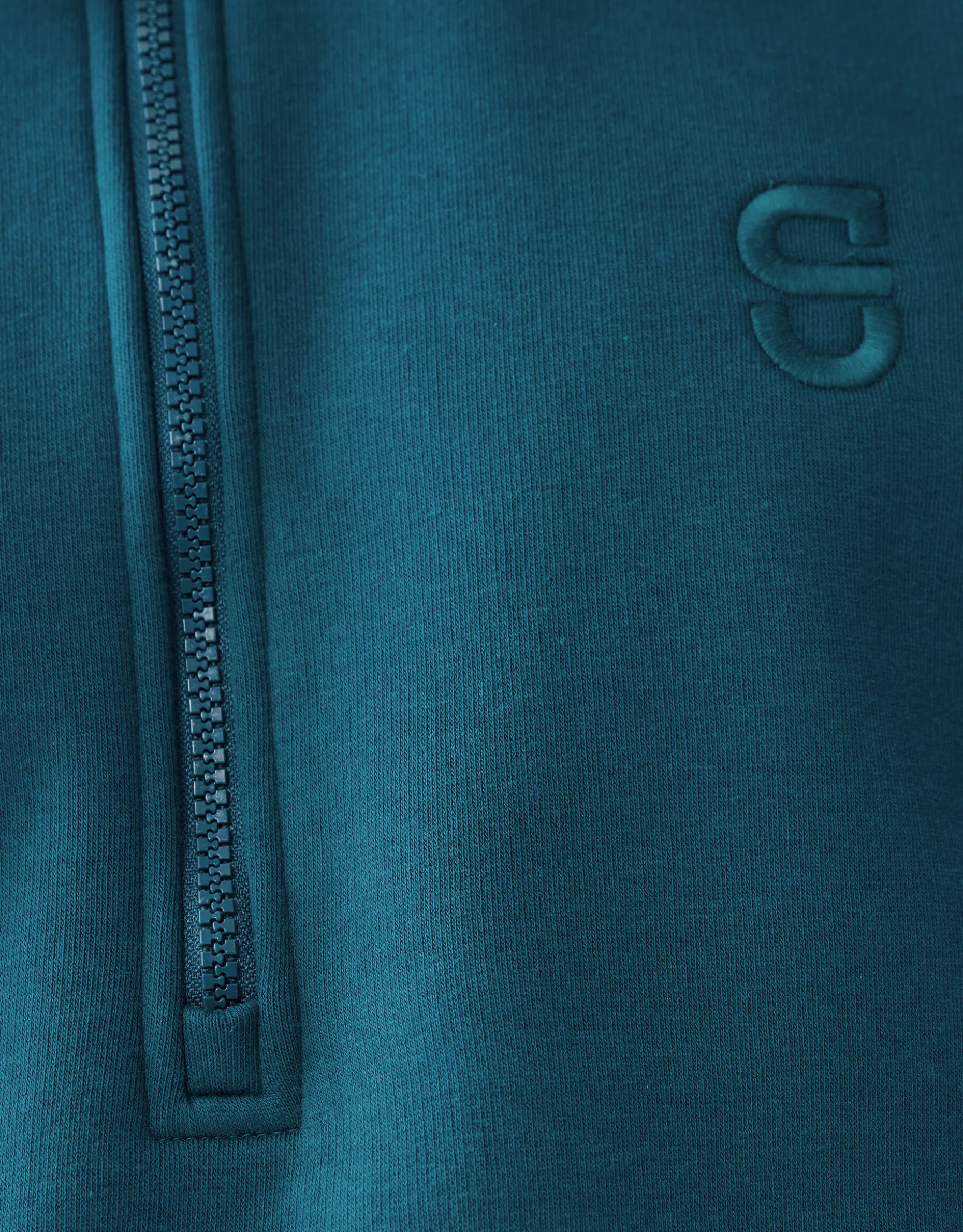 Zipper Badge Sweater Donkergroen