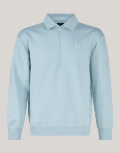 Zipper Badge Sweater Lichtgroen