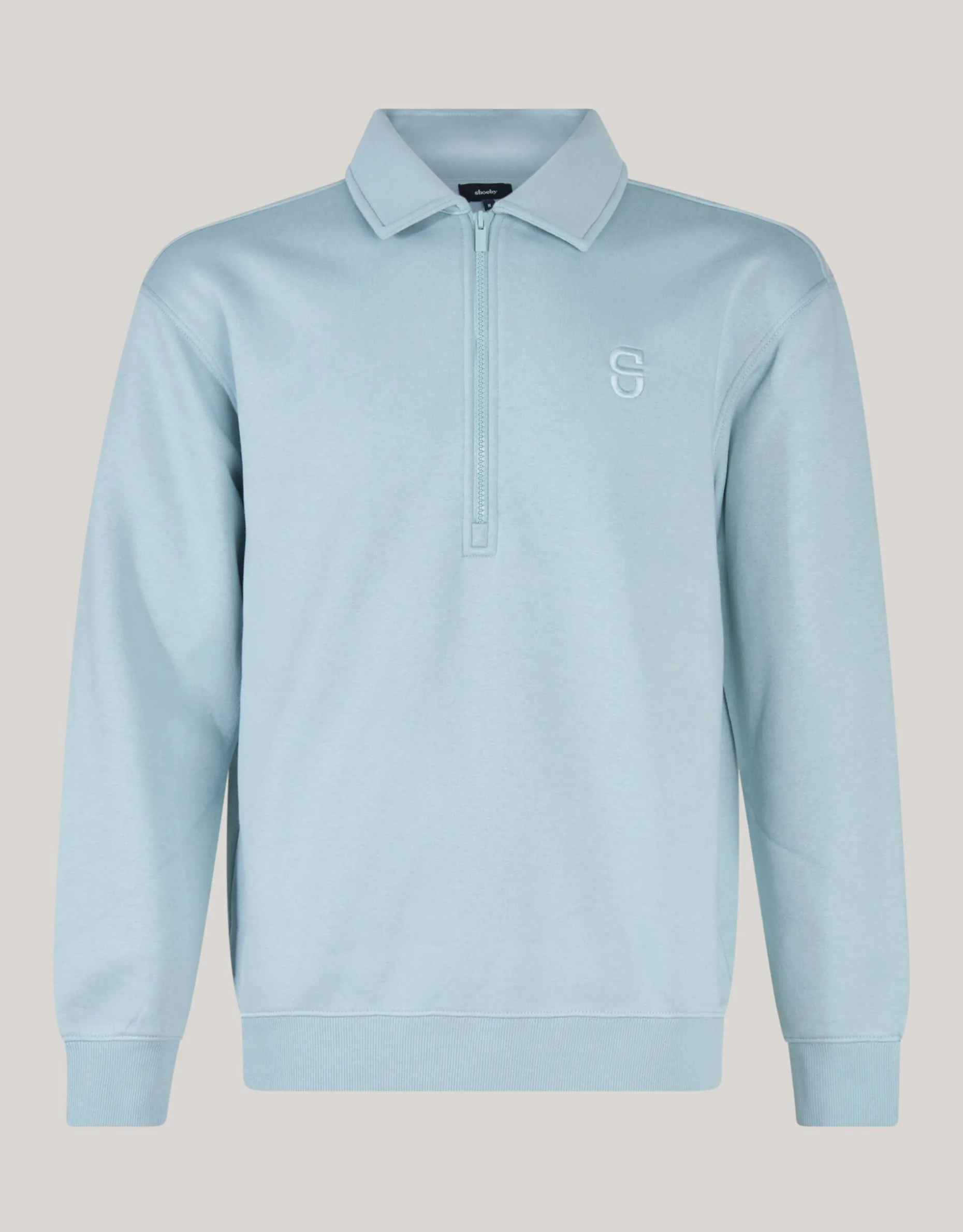 Zipper Badge Sweater Lichtgroen