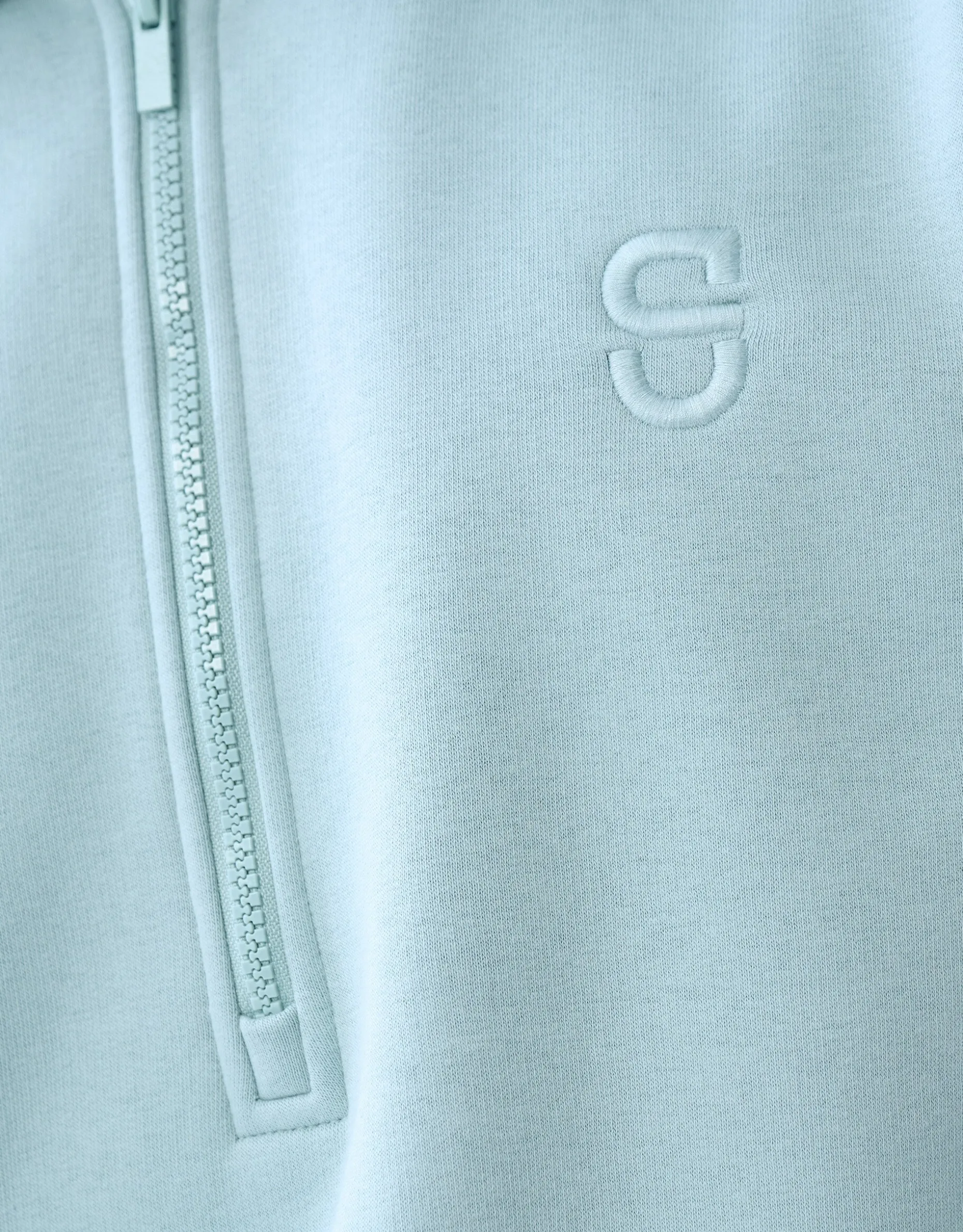 Zipper Badge Sweater Lichtgroen