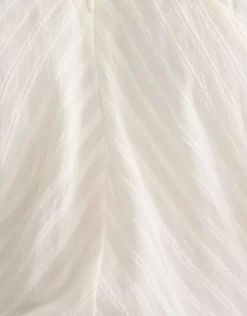 Zipper Stripe Blouse Gebroken Wit