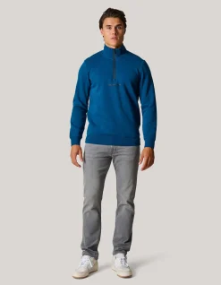 Zipper Sweater Donkerblauw