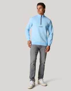 Zipper Sweater Lichtblauw