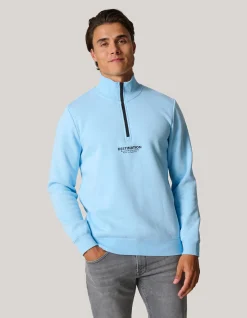 Zipper Sweater Lichtblauw