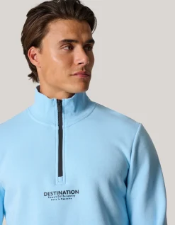 Zipper Sweater Lichtblauw