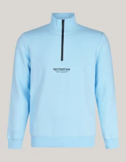 Zipper Sweater Lichtblauw